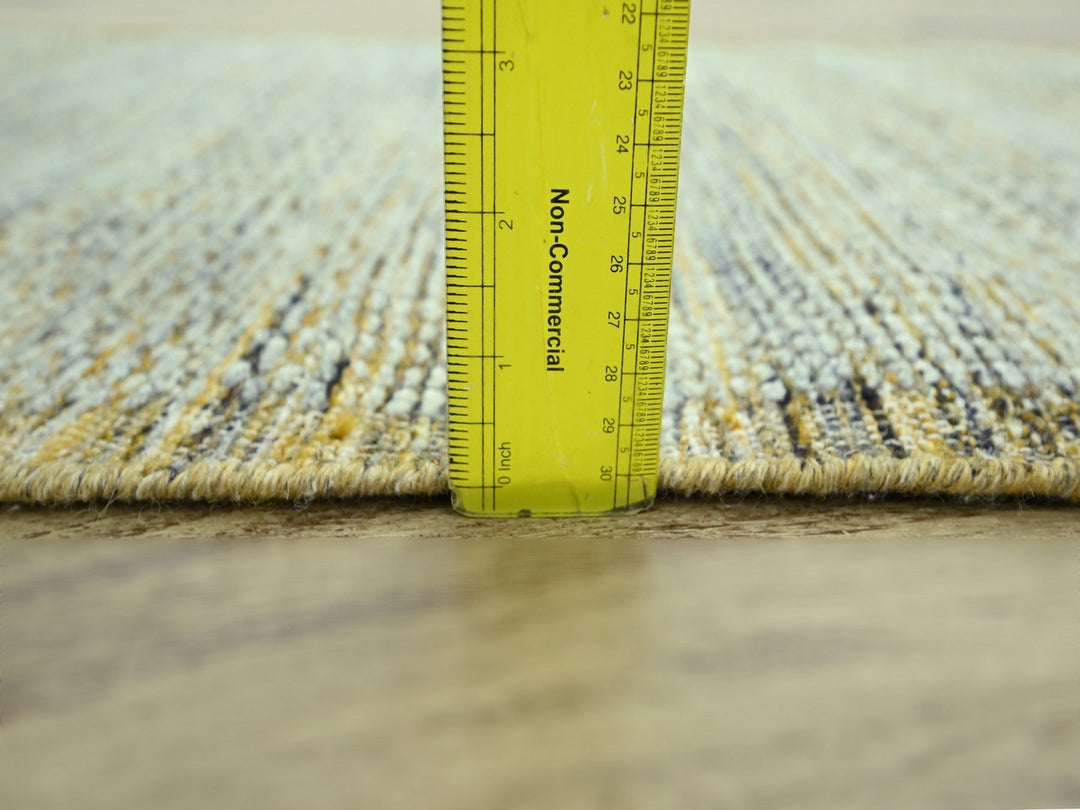 2'7" x 12'0" New Hand Knotted Yellow Wool Runner Oriental Rug - MOA10277070