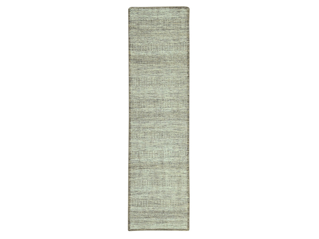 2'7" x 11'10" New Hand Knotted Brown Wool Runner Oriental Rug - MOA10277073