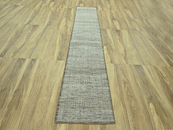 2'7" x 11'10" New Hand Knotted Brown Wool Runner Oriental Rug - MOA10277073