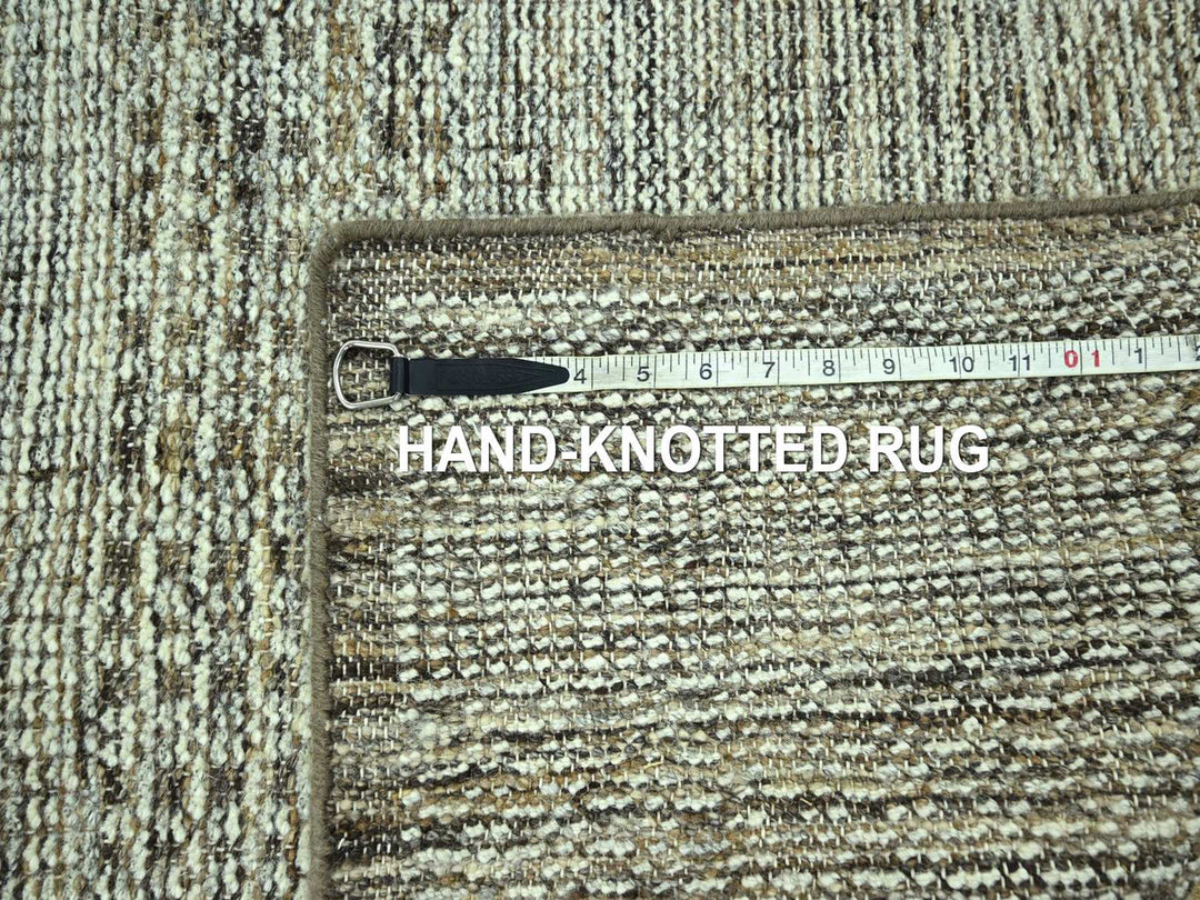 2'7" x 11'10" New Hand Knotted Brown Wool Runner Oriental Rug - MOA10277073