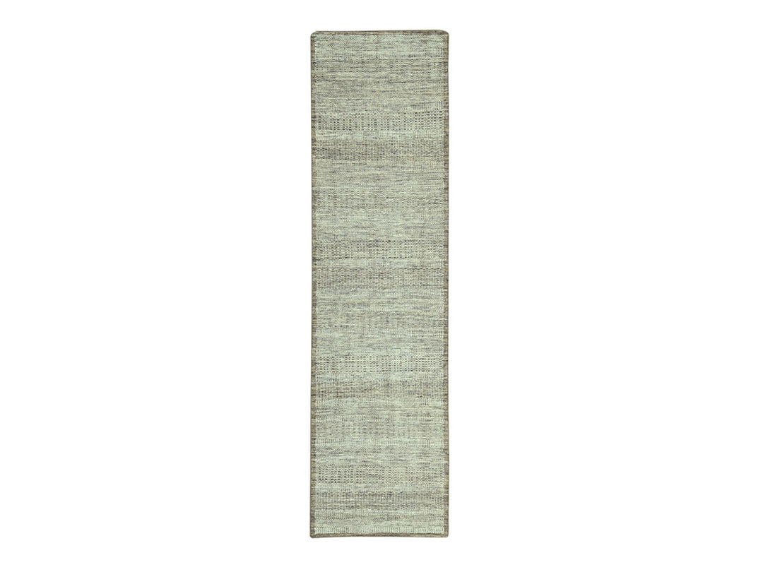 2'7" x 11'10" New Hand Knotted Brown Wool Runner Oriental Rug - MOA10277074
