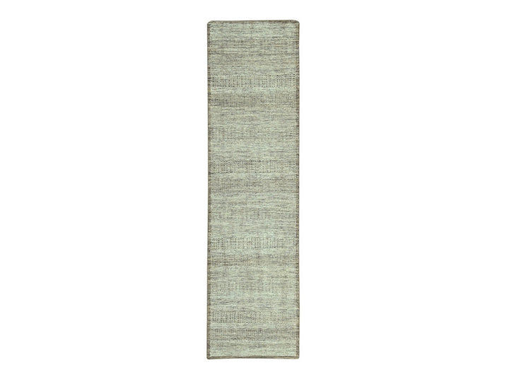 2'7" x 11'10" New Hand Knotted Brown Wool Runner Oriental Rug - MOA10277074