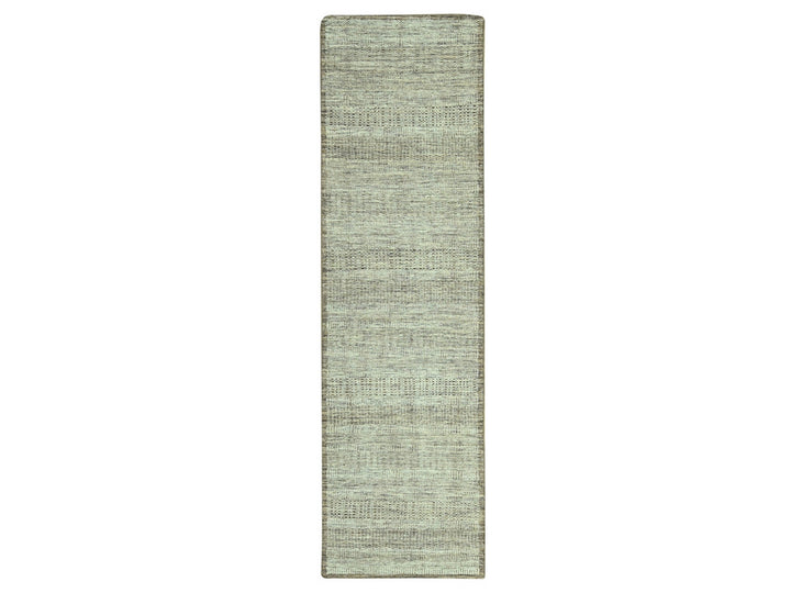 2'7" x 10'1" New Hand Knotted Brown Wool Runner Oriental Rug - MOA10277076