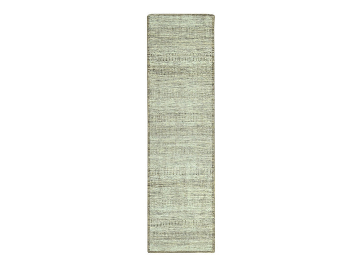2'7" x 10'2" New Hand Knotted Brown Wool Runner Oriental Rug - MOA10277077