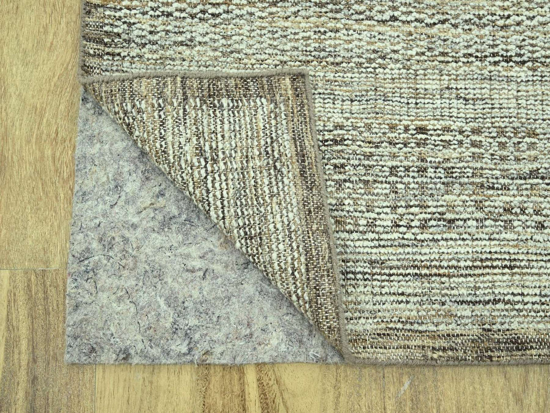 2'7" x 10'2" New Hand Knotted Brown Wool Runner Oriental Rug - MOA10277077