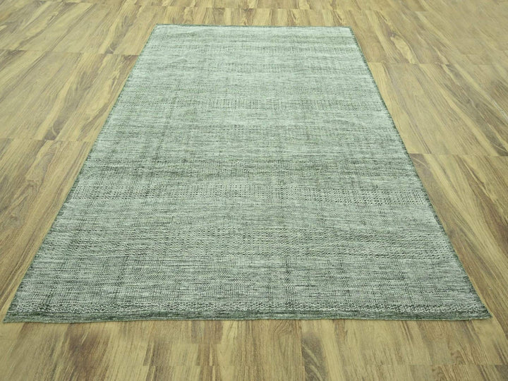 8'0" x 10'0" New Hand Knotted Green Wool Rectangle Oriental Rug - MOA10277078