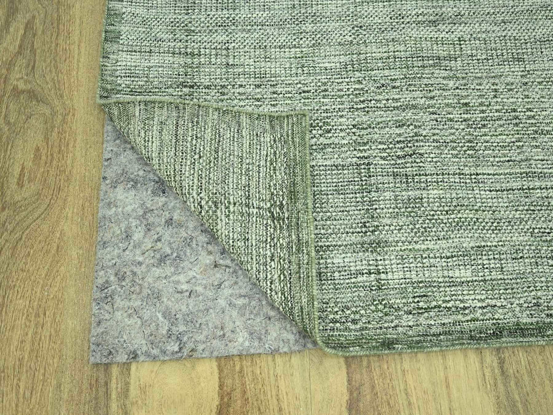 8'0" x 10'0" New Hand Knotted Green Wool Rectangle Oriental Rug - MOA10277078