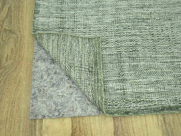 8'0" x 10'0" New Hand Knotted Green Wool Rectangle Oriental Rug - MOA10277078
