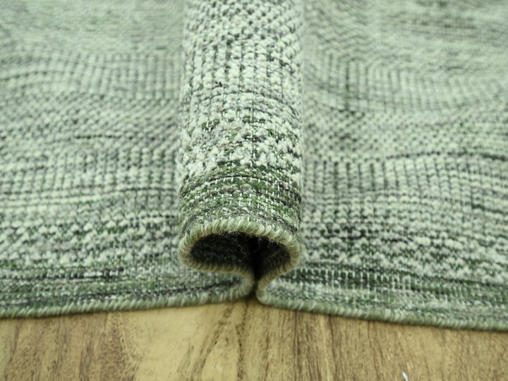 8'0" x 10'0" New Hand Knotted Green Wool Rectangle Oriental Rug - MOA10277078