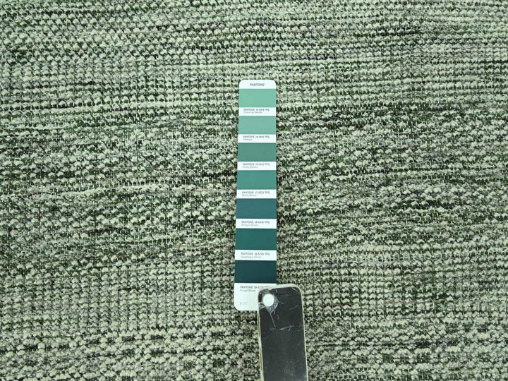 8'0" x 10'0" New Hand Knotted Green Wool Rectangle Oriental Rug - MOA10277078