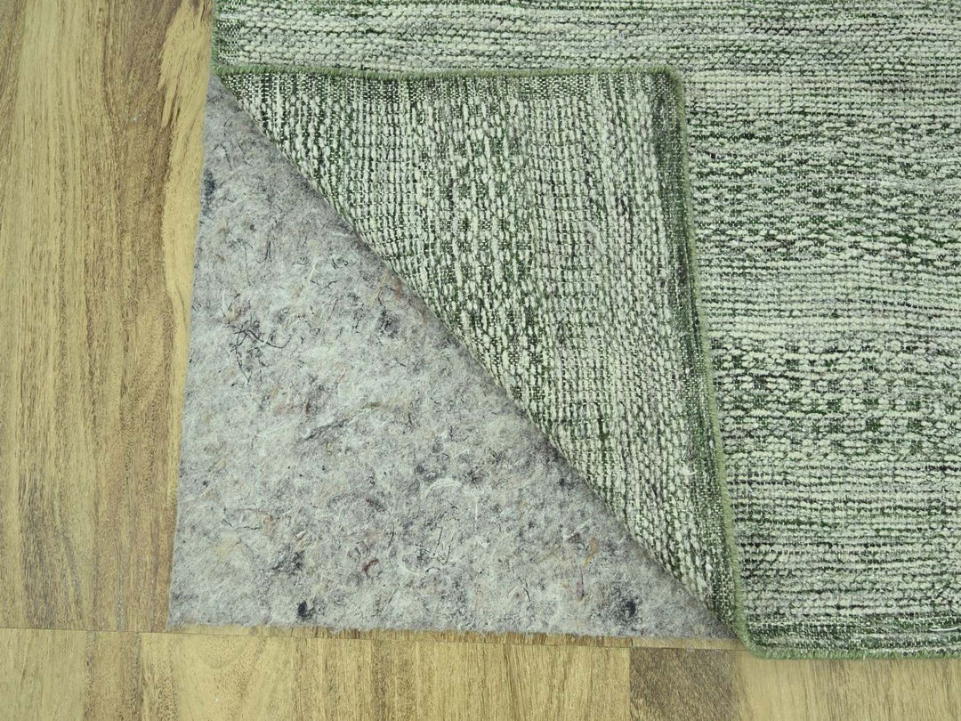 2'8" x 12'0" New Hand Knotted Green Wool Runner Oriental Rug - MOA10277079