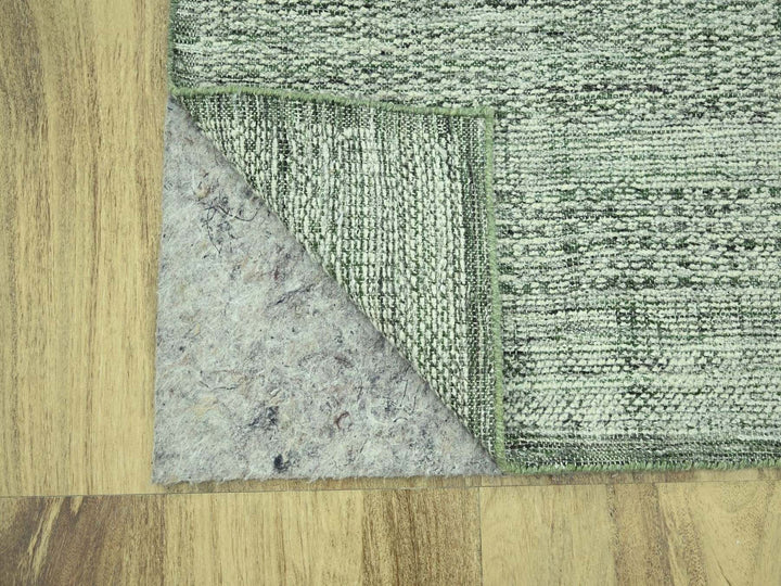 2'7" x 12'0" New Hand Knotted Green Wool Runner Oriental Rug - MOA10277080