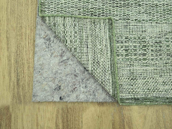 2'7" x 12'0" New Hand Knotted Green Wool Runner Oriental Rug - MOA10277081