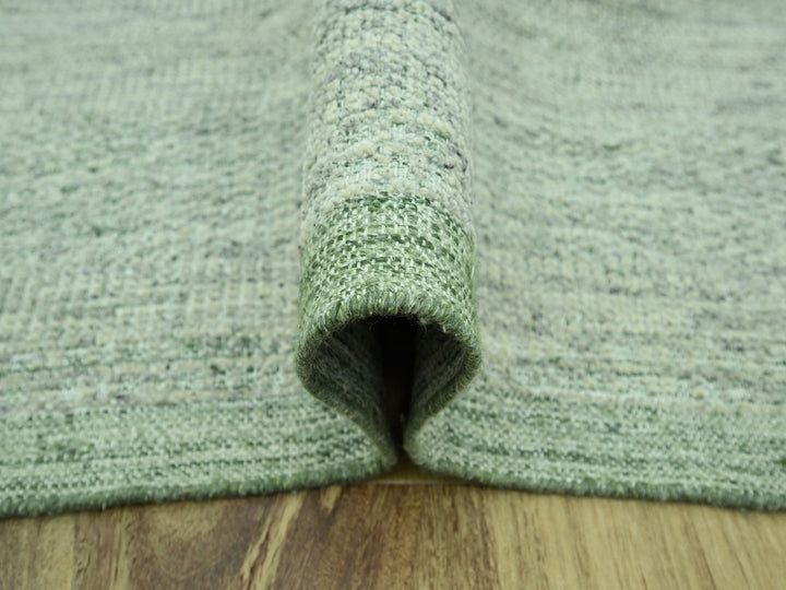 12'0" x 14'9" New Hand Knotted Green Wool Rectangle Oriental Rug - MOA10277082