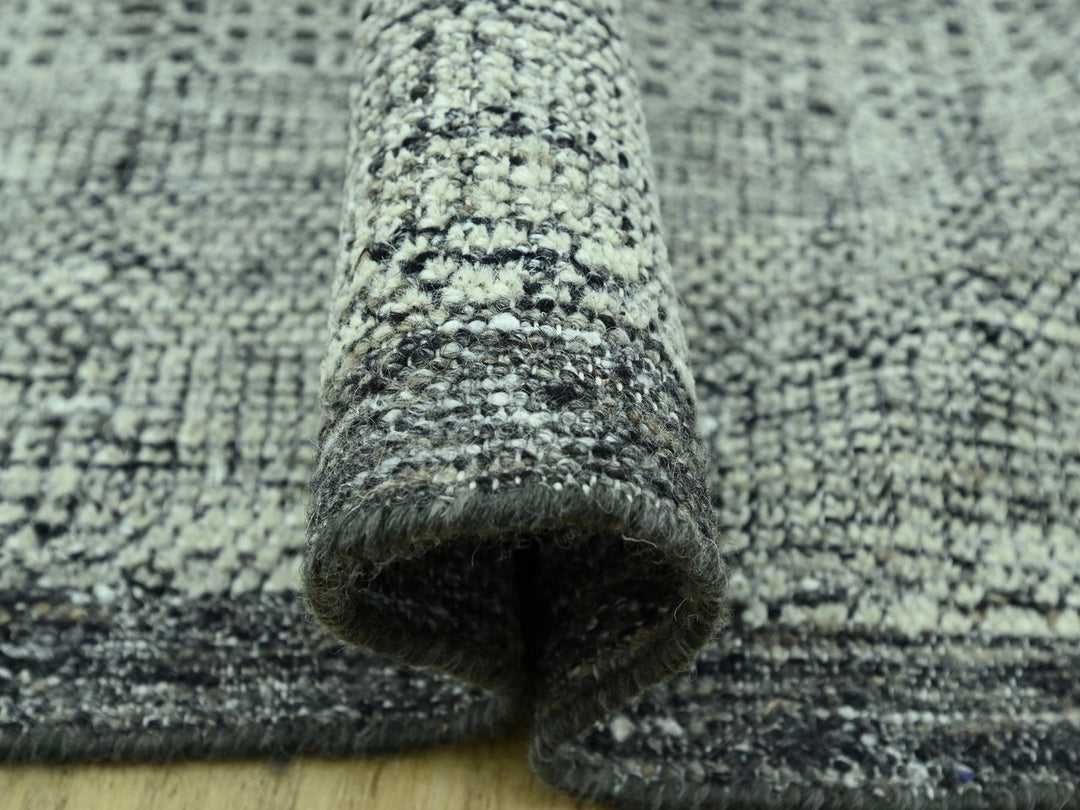12'3" x 15'0" New Hand Knotted Black Wool Rectangle Oriental Rug - MOA10277083
