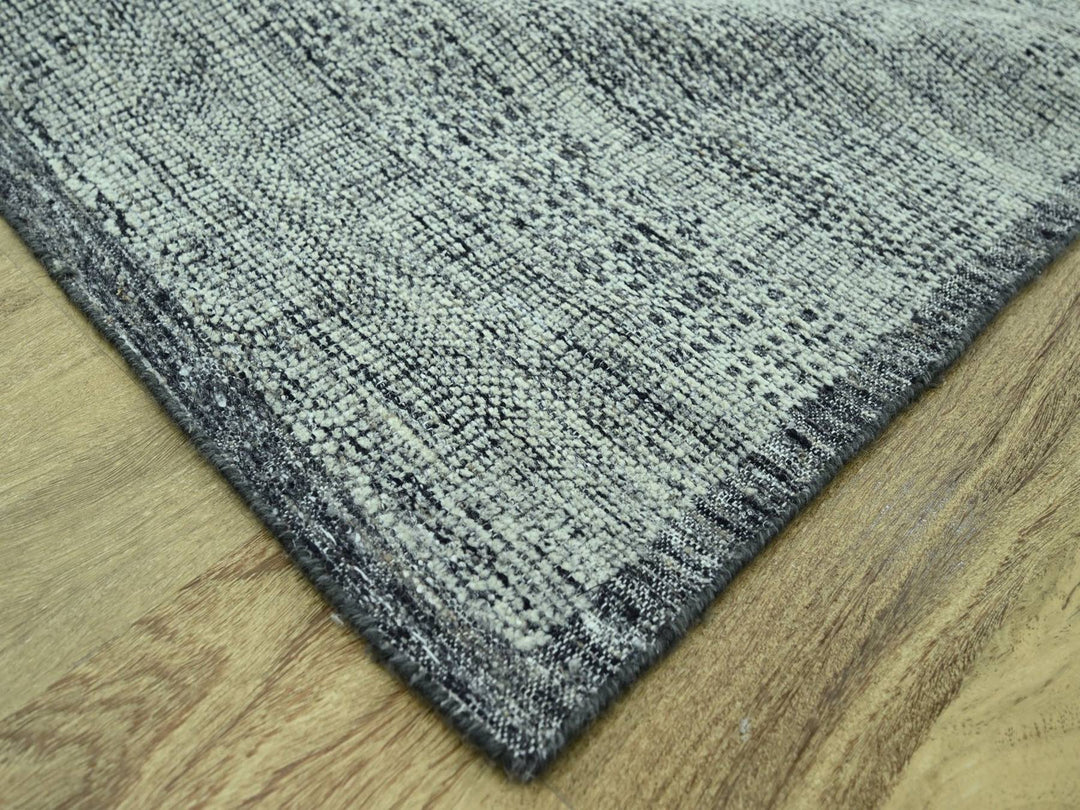 12'3" x 15'0" New Hand Knotted Black Wool Rectangle Oriental Rug - MOA10277083
