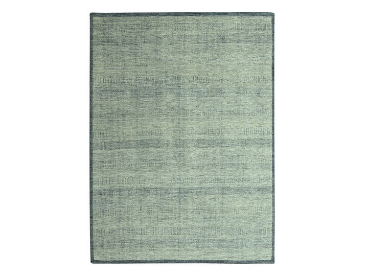 9'0" x 12'0" New Hand Knotted Blue Wool Rectangle Oriental Rug - MOA10277084
