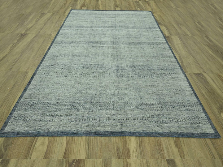 9'0" x 12'0" New Hand Knotted Blue Wool Rectangle Oriental Rug - MOA10277084