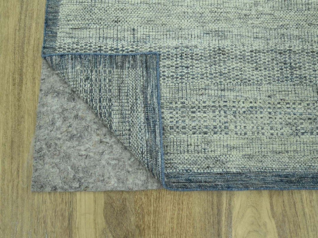 9'0" x 12'0" New Hand Knotted Blue Wool Rectangle Oriental Rug - MOA10277084