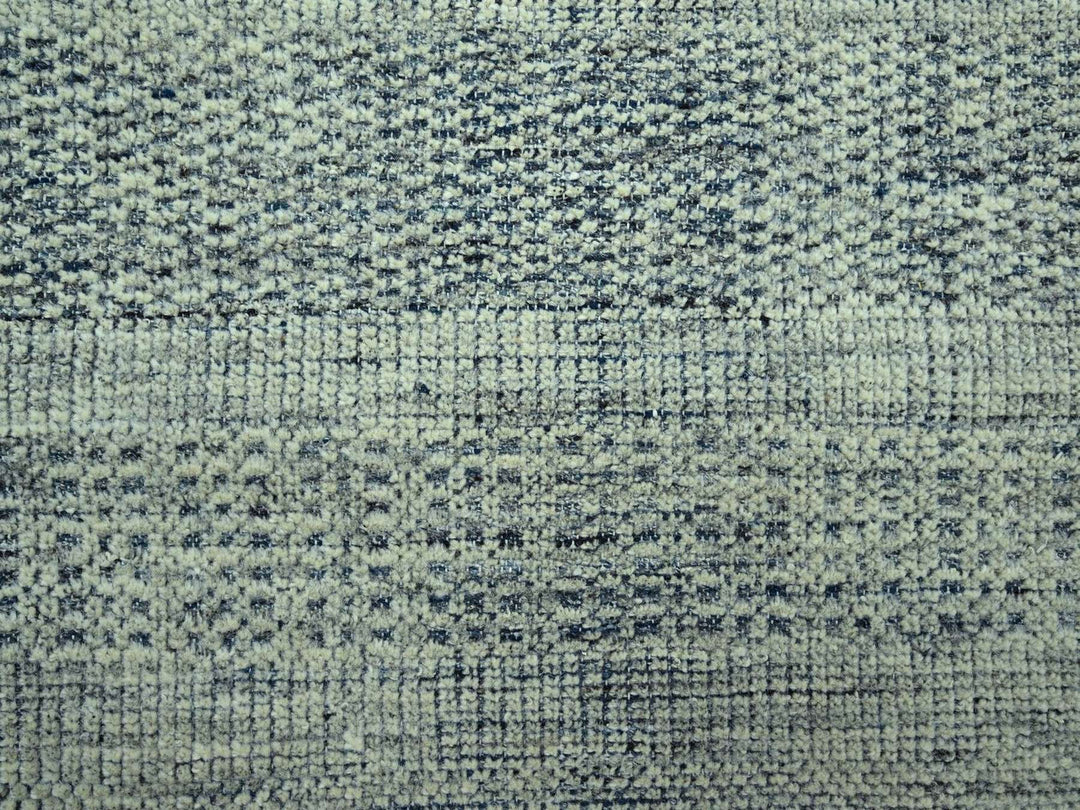9'0" x 12'0" New Hand Knotted Blue Wool Rectangle Oriental Rug - MOA10277084