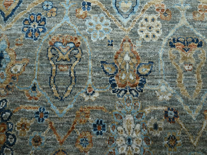 10'1" x 14'0" New Hand Knotted Green Wool Rectangle Oriental Rug - MOA10277089