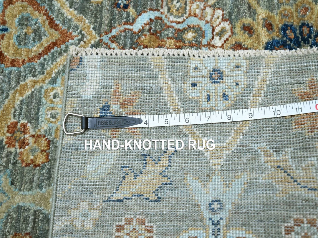 2'6" x 14'0" New Hand Knotted Green Wool Runner Oriental Rug - MOA10277090