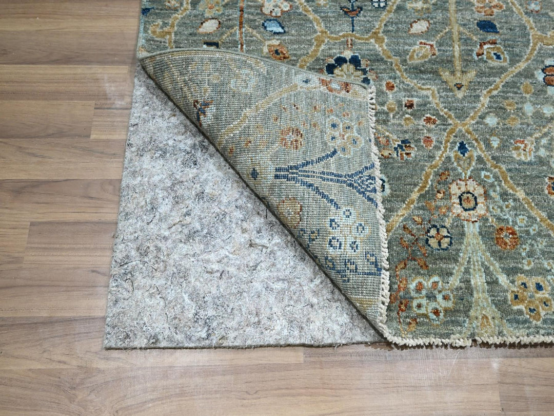 2'6" x 16'1" New Hand Knotted Green Wool Runner Oriental Rug - MOA10277091