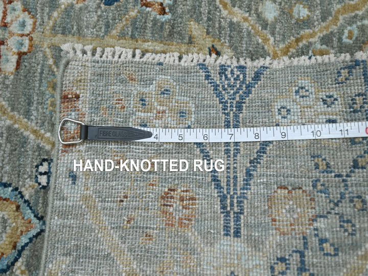 2'6" x 16'1" New Hand Knotted Green Wool Runner Oriental Rug - MOA10277091