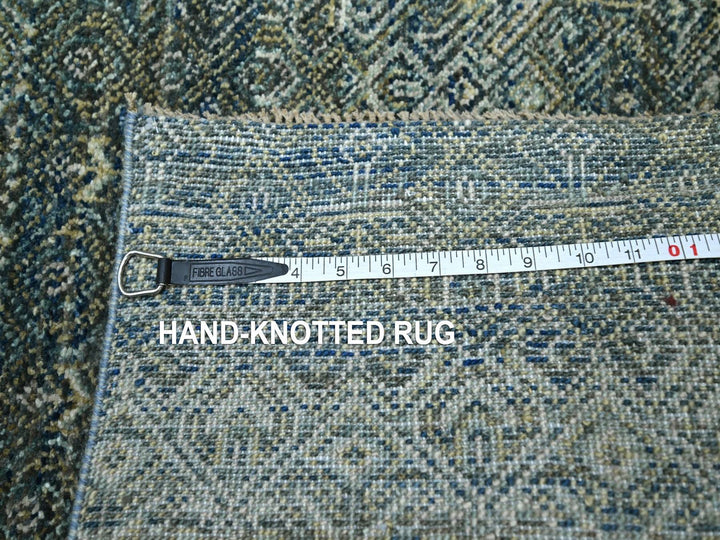 2'7" x 16'0" New Hand Knotted Blue Wool Runner Oriental Rug - MOA10277092