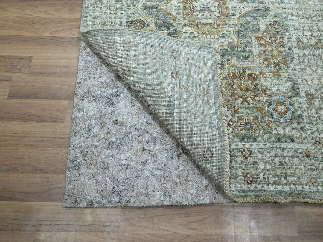 2'8" x 25'10" New Hand Knotted Green Wool Runner Oriental Rug - MOA10277095