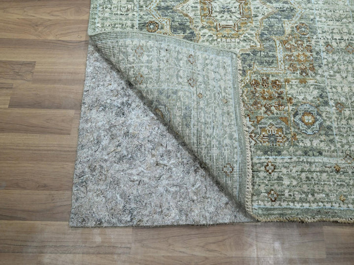 2'8" x 25'10" New Hand Knotted Green Wool Runner Oriental Rug - MOA10277095