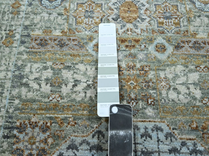 2'8" x 25'10" New Hand Knotted Green Wool Runner Oriental Rug - MOA10277095