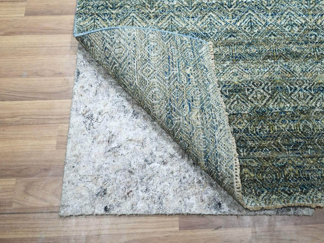 2'6" x 25'11" New Hand Knotted Blue Wool Runner Oriental Rug - MOA10277097
