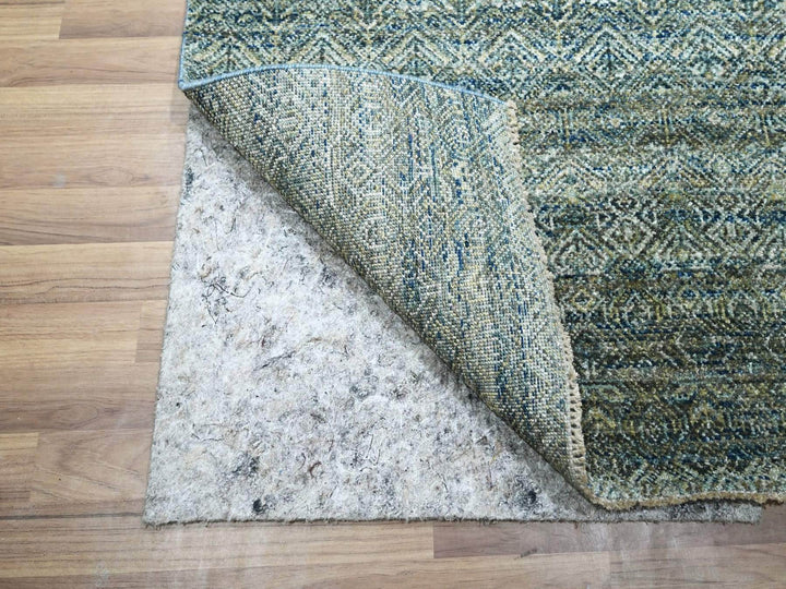 2'6" x 25'11" New Hand Knotted Blue Wool Runner Oriental Rug - MOA10277097