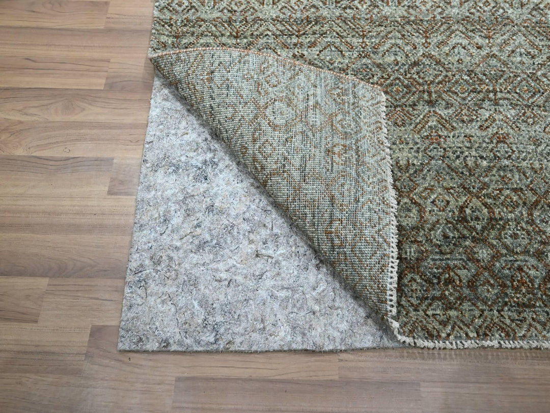2'6" x 25'11" New Hand Knotted Green Wool Runner Oriental Rug - MOA10277098