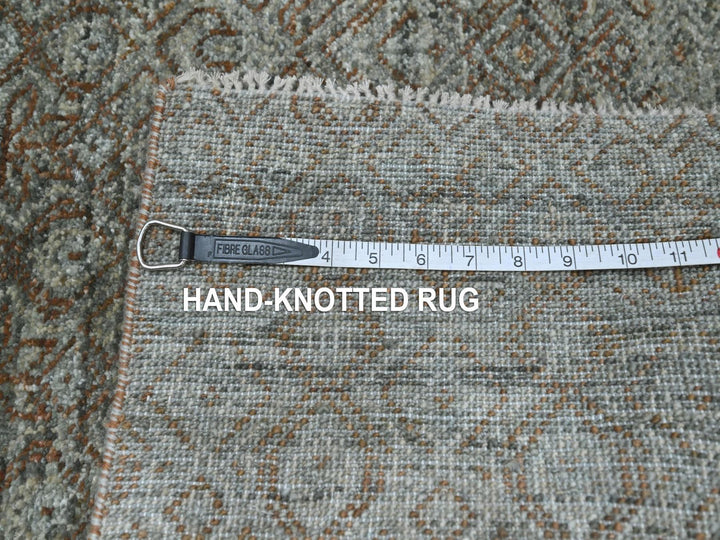 2'6" x 25'11" New Hand Knotted Green Wool Runner Oriental Rug - MOA10277098