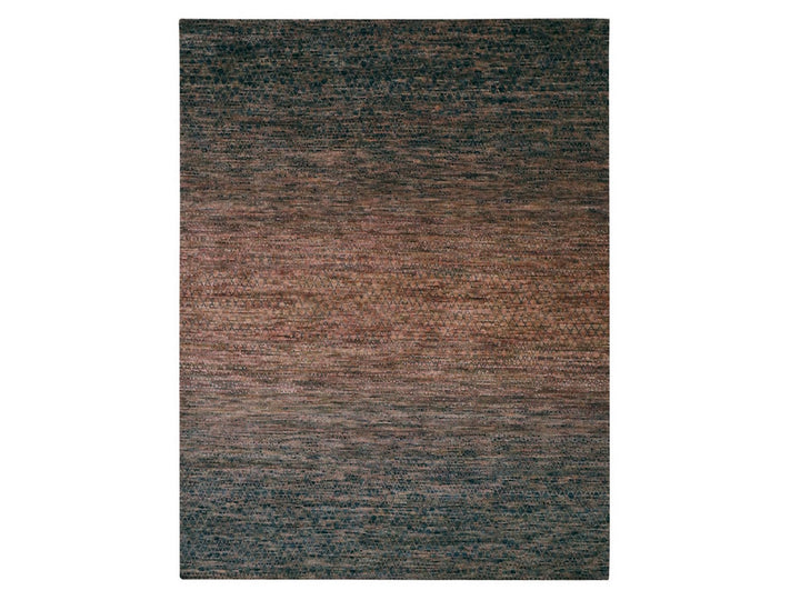 9'1" x 11'11" New Hand Knotted Brown Wool Rectangle Oriental Rug - MOA10277102