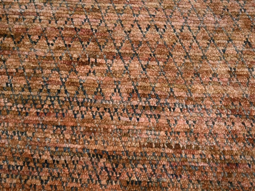 9'1" x 11'11" New Hand Knotted Brown Wool Rectangle Oriental Rug - MOA10277102