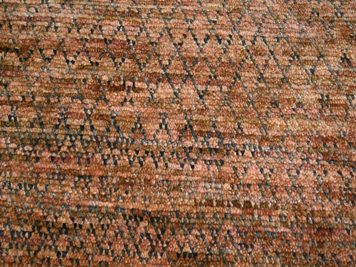 9'1" x 11'11" New Hand Knotted Brown Wool Rectangle Oriental Rug - MOA10277102
