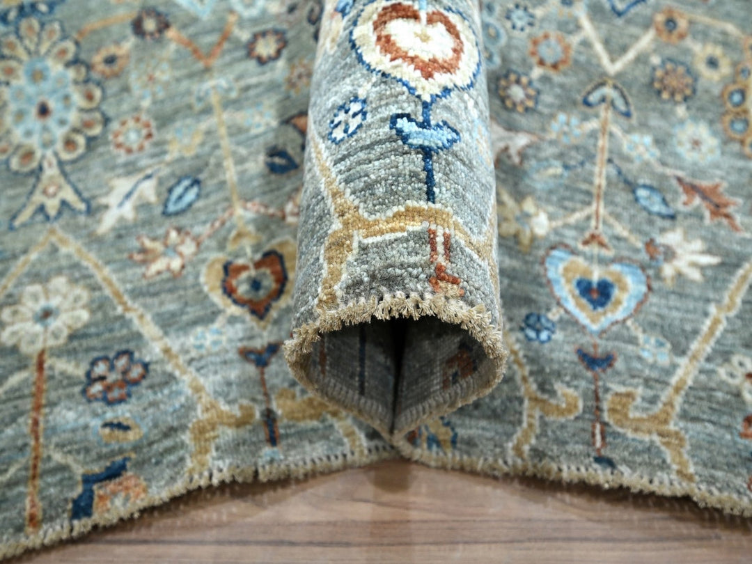 8'1" x 10'0" New Hand Knotted Green Wool Rectangle Oriental Rug - MOA10277107