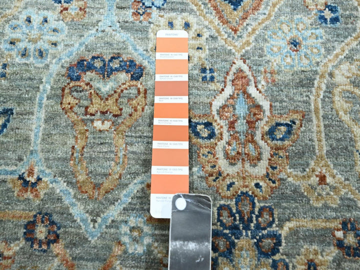 8'1" x 10'0" New Hand Knotted Green Wool Rectangle Oriental Rug - MOA10277107