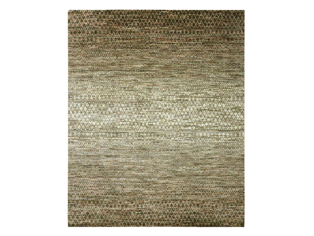 8'1" x 10'0" New Hand Knotted Brown Wool Rectangle Oriental Rug - MOA10277108