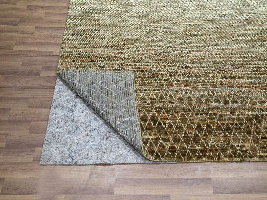 8'1" x 10'0" New Hand Knotted Brown Wool Rectangle Oriental Rug - MOA10277108