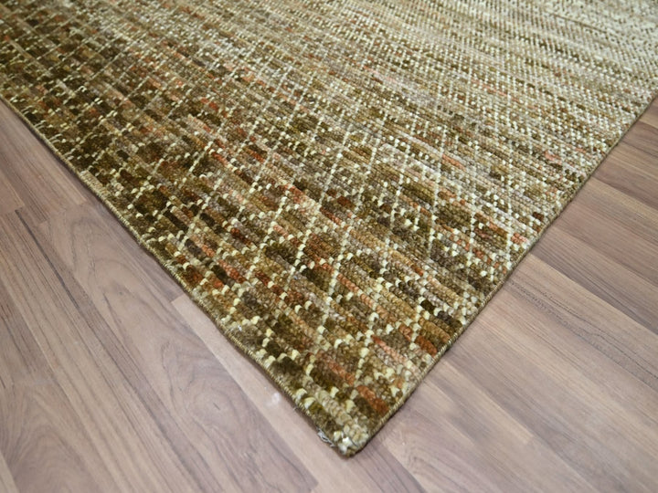 8'1" x 10'0" New Hand Knotted Brown Wool Rectangle Oriental Rug - MOA10277108