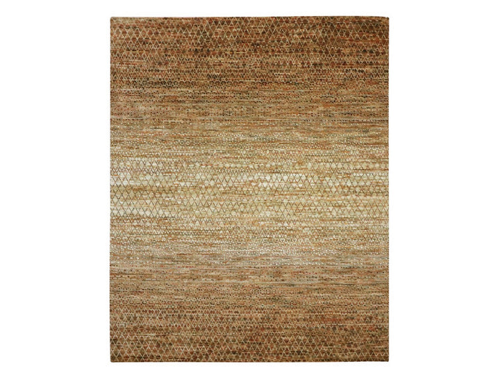 8'1" x 10'1" New Hand Knotted Brown Wool Rectangle Oriental Rug - MOA10277109
