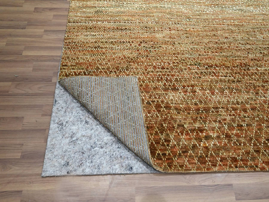 8'1" x 10'1" New Hand Knotted Brown Wool Rectangle Oriental Rug - MOA10277109
