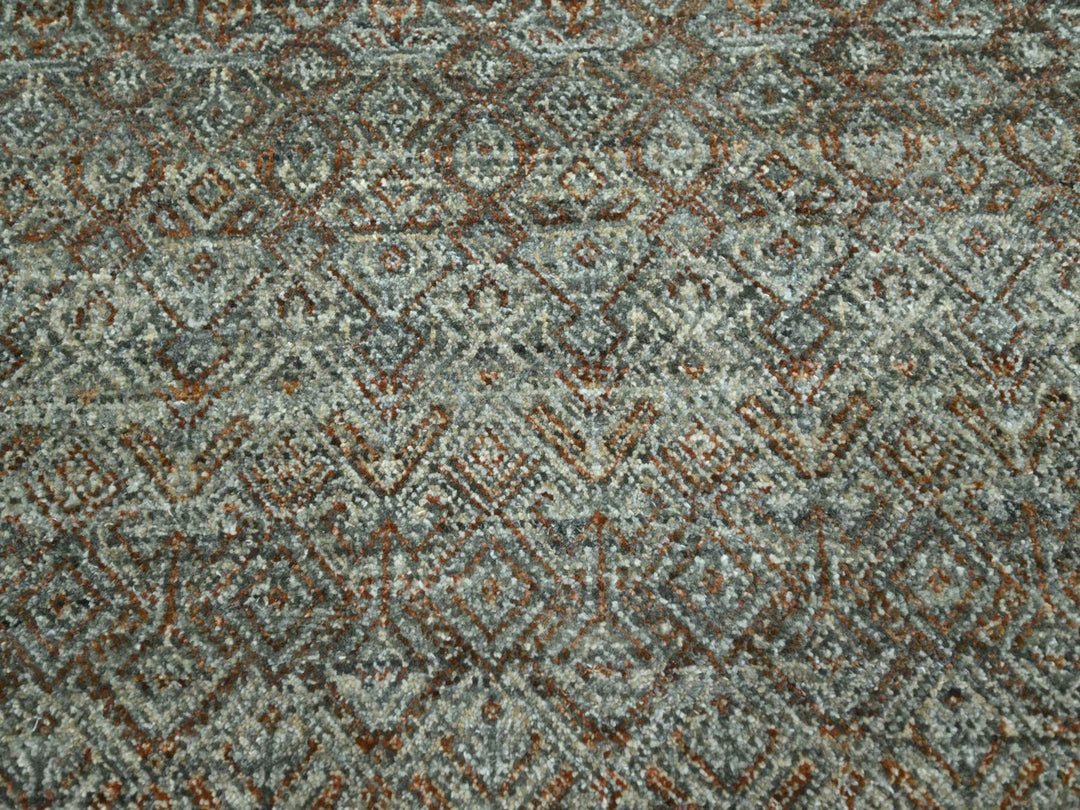 8'0" x 10'0" New Hand Knotted Green Wool Rectangle Oriental Rug - MOA10277110
