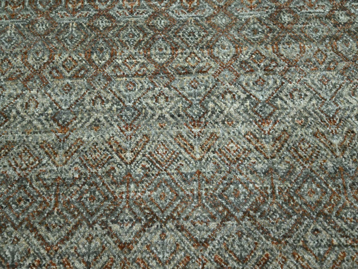 8'0" x 10'0" New Hand Knotted Green Wool Rectangle Oriental Rug - MOA10277110
