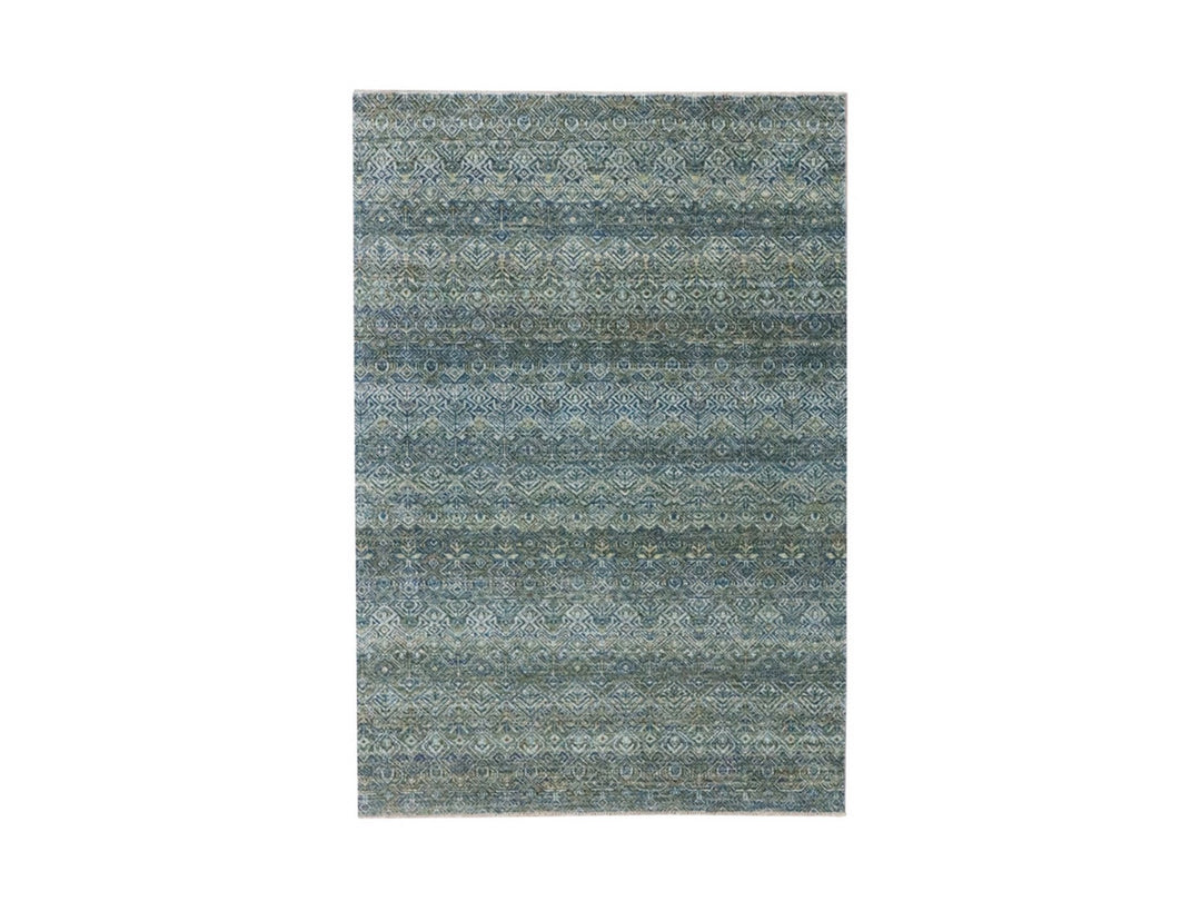 4'1" x 6'0" New Hand Knotted Blue Wool Rectangle Oriental Rug - MOA10277114