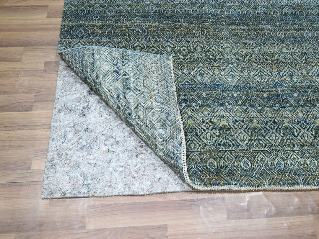 4'1" x 6'0" New Hand Knotted Blue Wool Rectangle Oriental Rug - MOA10277114
